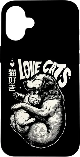 Vista 23 de Golden Retriever Dog Loves Cats Cuddle Art Case for iPhone 16