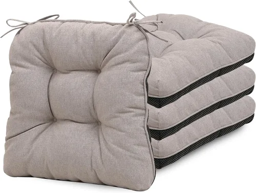 Vista 15 de RACE LEAF Cojines para sillas de comedor, paquete de 4 unidades, almohadillas de espuma viscoelástica para sillas de cocina con lazos y respaldo