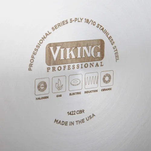 Vista 7 de VIKING Culinary Professional - Sartén antiadherente de acero inoxidable de 5 capas, 8 pulgadas, mango ergonómico que se mantiene fresco, apto