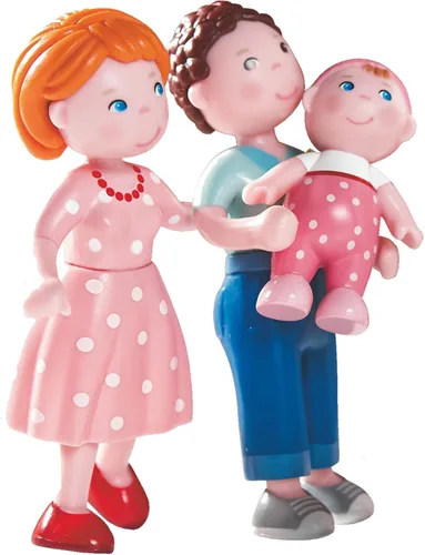 Vista 2 de HABA Little Friends Mom Katrin - Figura de muñeca de juguete de casa de muñecas de 4.5 pulgadas