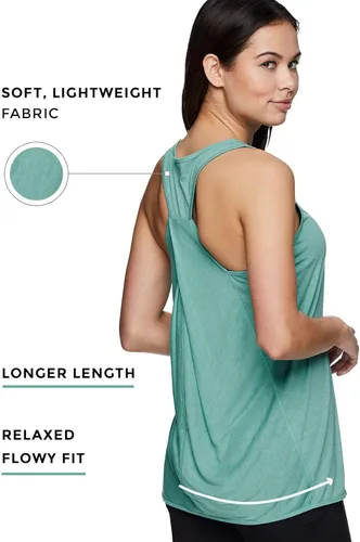 Vista 7 de RBX Active - Camiseta de tirantes para mujer con detalle trasero, holgada.