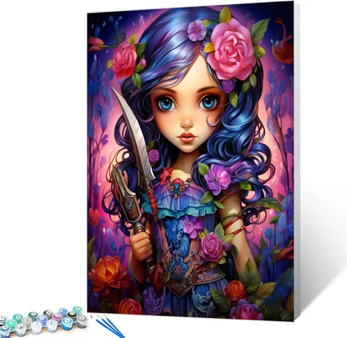 Vista 31 de Kit de pintura por números, lienzo de 16 x 20 pulgadas, pintura al óleo para niños, 16 x 20 pulgadas, pintura al óleo para adultos, adultos