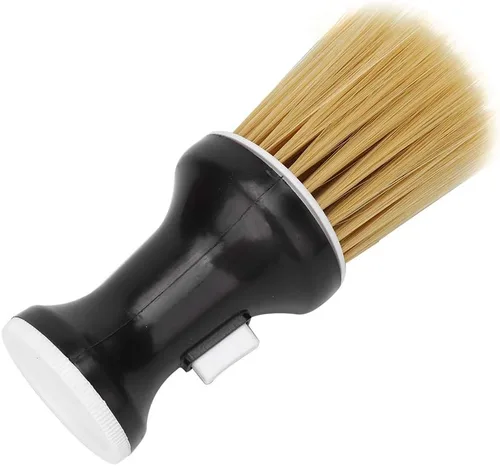 Vista 2 de Cepillo de peluquería suave para el cabello, plumero de cuello con mango redondo ergonómico (negro), cepillo de limpieza de doble función con poder