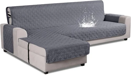 Vista 22 de VANSOFY Fundas de Sofá Seccional Mejoradas 100% Impermeables en Forma de L Funda Reversible para Chaise Lounge Funda Protectora de Sofá Seccional