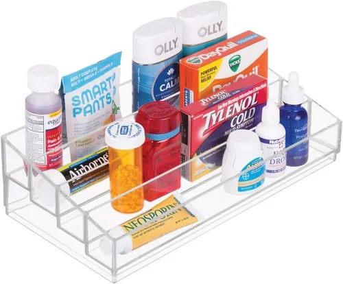 Vista 9 de iDesign Organizador de cosméticos y esmaltes de uñas en niveles, colección Clarity, 12.75 pulgadas x 6.5 pulgadas x 3.75 pulgadas, transparente