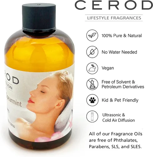 Vista 5 de CEROD Fresh Collection - Juego de aromas (3) – Aceite difusor para difusores sin agua de aire frío – Lino fresco, primavera de montaña, lluvia