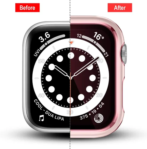 Vista 2 de Charlam Compatible con estuche Apple Watch de 44mm 42mm 40mm 38mm con protector de pantalla para mujeres y hombres, cubierta protectora