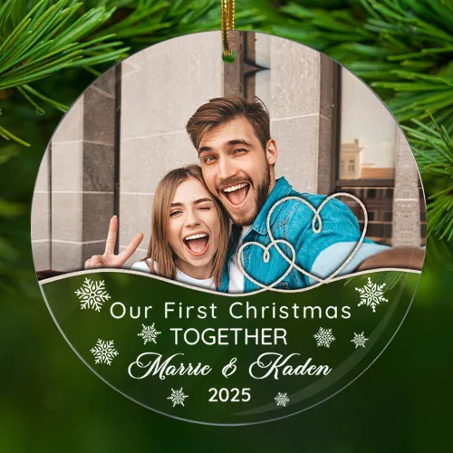 Vista 16 de Adorno personalizado de nuestro primer apartamento, con nombre y dirección personalizados, acrílico, 2.90 x 2.90 pulgadas, adornos de regalo