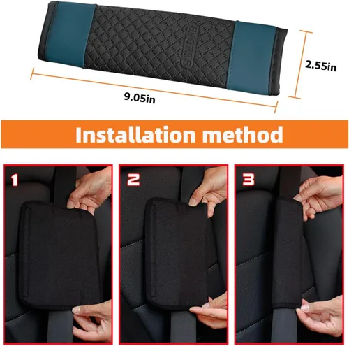 Vista 2 de Bittwee Cojín para Cinturón de Seguridad del Coche para Hombro, 2 Piezas, Funda Suave para Arnés Automotriz para Cojín de Cuello y Correa Protectora