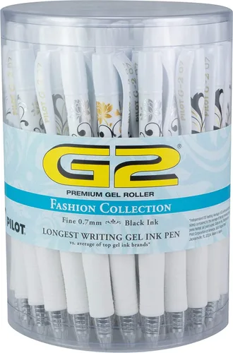Vista 6 de Pilot, bolígrafos de gel G2 Premium, punta fina de 0.7 mm, colección Fashion, negro, paquete de 5