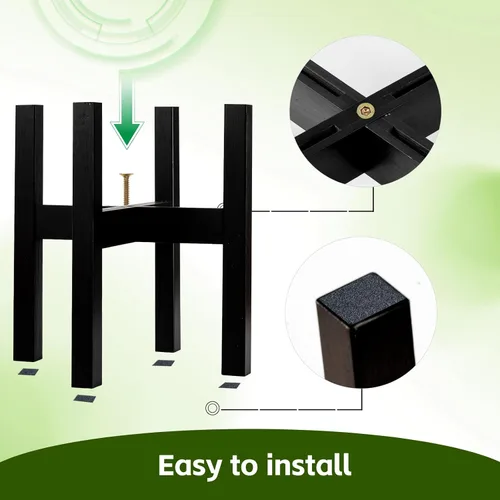 Vista 2 de Soporte ajustable de bambú para plantas de interior, soporte para macetas de 8 a 12 pulgadas para sala de estar, dormitorio, esquina, estante