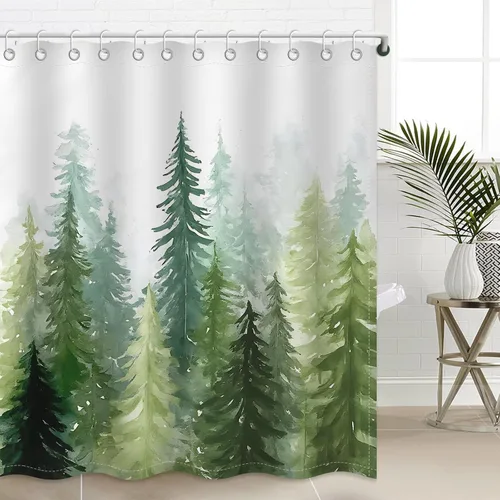 Vista 9 de Moutina Juego de cortinas de ducha de flores silvestres para baño, decoración de baño de primavera y verano, 72 x 72 pulgadas, cortina de ducha