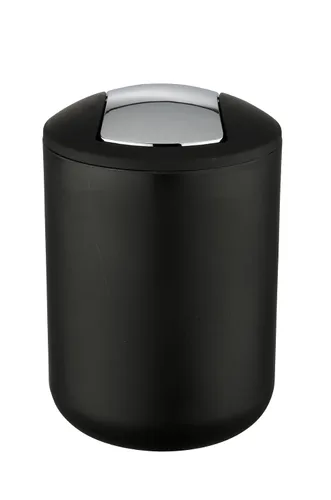 Vista 5 de WENKO 21211100 Cubo giratorio Brasil Black S - irrompible, capacidad 2 L, elastómero termoplástico (TPE), 5.5 x 7.5 x 5.5 in, negro