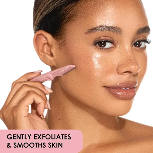 Vista 8 de JAPONESQUE Maquinillas de afeitar faciales plegables Dermaplaner - Juego de 3 piezas, kit de maquinilla de afeitar para cejas y cabello facial - Una