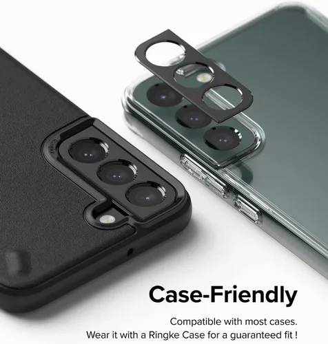 Vista 7 de Ringke Estilo de cámara compatible con Samsung Galaxy S22 / S22 Plus 5G, protector de lente de cámara con marco de aluminio, adhesivo protector