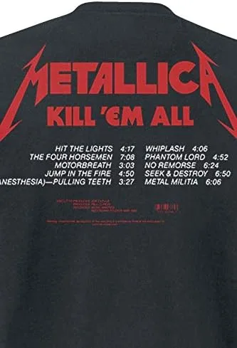 Vista 4 de Metallica Mens Kill Em All Tracks Back Print T-Shirt