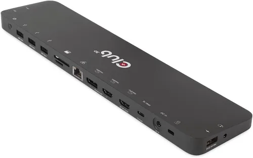 Vista 3 de Club 3D CSV-1566 USB Gen1 Tipo-C Triple Pantalla DP Modo Alt Displaylink Dynamic PD Dock de carga con 120 vatios PS