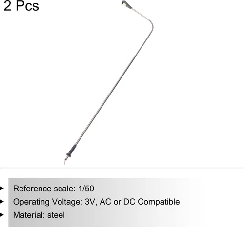 Vista 3 de MECCANIXITY Modelo ferroviario LED farol lámparas poste luces blancas 1/50 escala 7.9 in 7.87 pulgadas 3V, paquete de 4