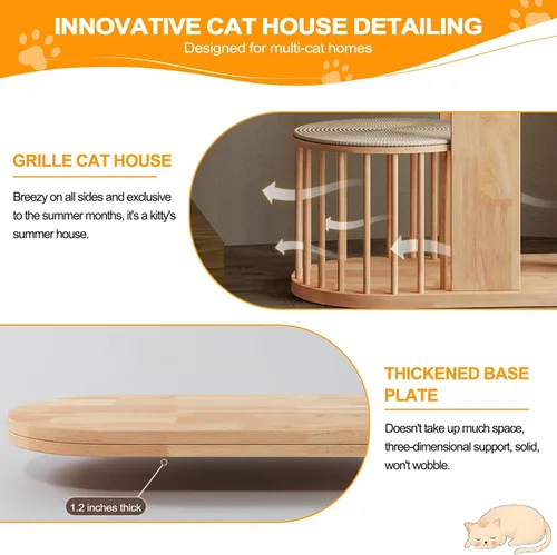 Vista 6 de Árbol de gato de 75 pulgadas para gatos de interior grandes y adultos, torre moderna de escalada para gatos grandes, poste alto para gatos, acogedor