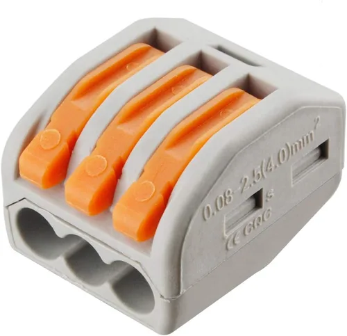 Vista 12 de 50 conectores de palanca, tuercas de combinación de 2 conductores, conectores de cable compactos, terminal de conexión rápida 28-12 AWG adecuado