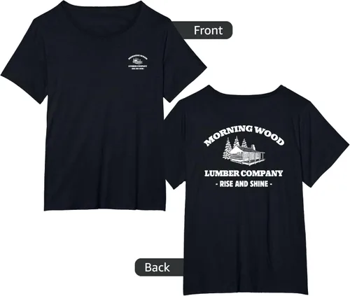 Vista 36 de Morning Wood Lumber Company - Camiseta con estampado de espalda delantera, Negro, S