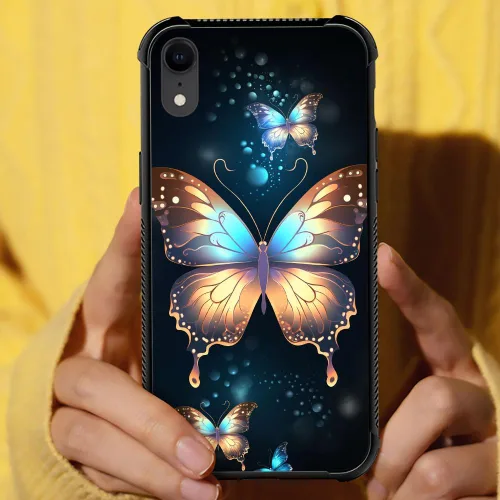 Vista 224 de Funda compatible con iPhone 8, a prueba de golpes, antiarañazos, bandera de ciervos de cola blanca de grano de madera estadounidense