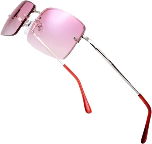 Vista 9 de The Fresh - Lentes de sol minimalistas pequeños rectangulares transparentes - Embalaje exquisito