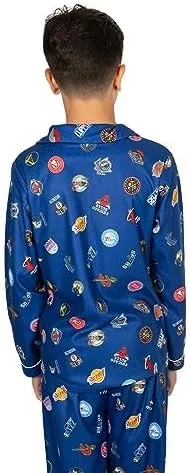 Vista 2 de Ultra Game Conjunto de pijama juvenil oficial de la NBA de 2 piezas súper suaves con botones