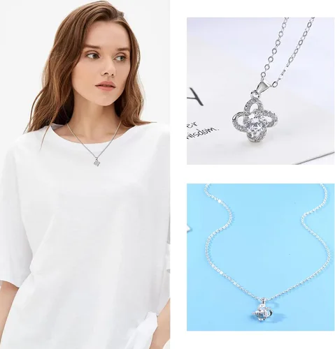 Vista 6 de Regalos de cumpleaños para mujer, collar de cumpleaños número 40, 50, 60, 70, 80, 90, collar de nudo de amor de circón, regalos para cumpleaños