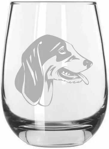 Vista 142 de Shar Pei (chino) - Vaso de vino sin tallo grabado para perro, 15.25 onzas