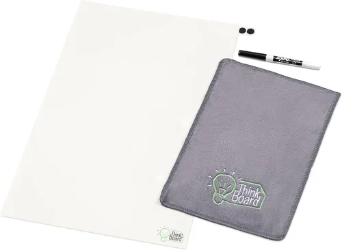 Vista 3 de Think Board Pizarra blanca transparente de borrado en seco de 11 x 17 pulgadas, superficie de escritura transparente y autoadhesiva para pared