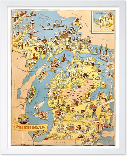 Vista 24 de Poster Master Póster retro de viaje con mapa monumental vintage de Florencia, arte italiano, gran regalo para hombres, mujeres, amantes