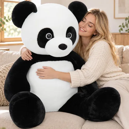 Vista 6 de MorisMos 47 Inch Giant Panda Stuffed Animal, 4ft Large Panda Plush Bear Oversized Cuddle Companion for Kids and Adults; Soft Substantial Fill; Sits