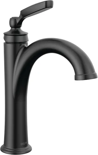 Vista 9 de Delta Woodhurst - Grifo de baño cromado de 1 agujero, grifo de lavabo de baño de un solo orificio para tocador, montaje de drenaje de metal