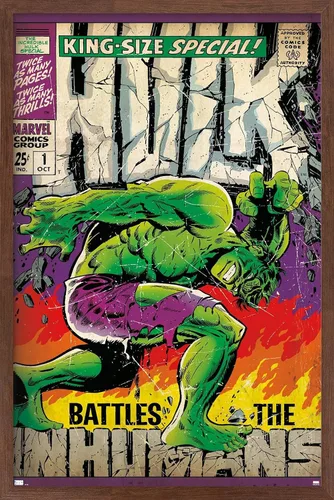 Vista 9 de Trends International Marvel Comics Hulk - Póster especial #1 para pared, 34 pulgadas de largo x 22.4 pulgadas, versión enmarcada en negro Versión