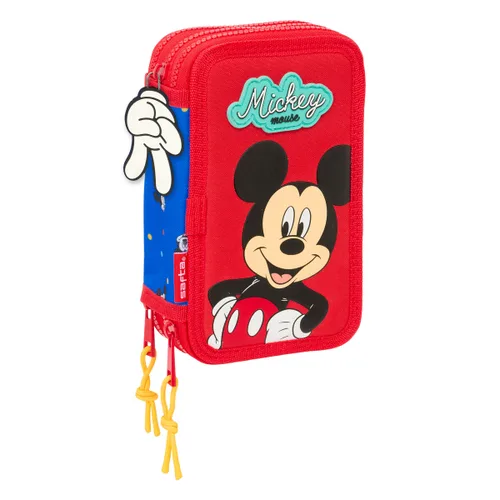 Vista 2 de Plumier Triple Mickey Mouse Clubhouse Good day Azul 12,5 x 19,5 x 5,5 cm 37 Piezas