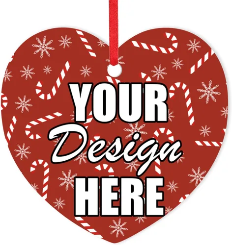 Vista 26 de Adornos de Navidad personalizados, colgante de cerámica personalizado con foto, texto/imagen, adorno colgante personalizado para parejas, niños