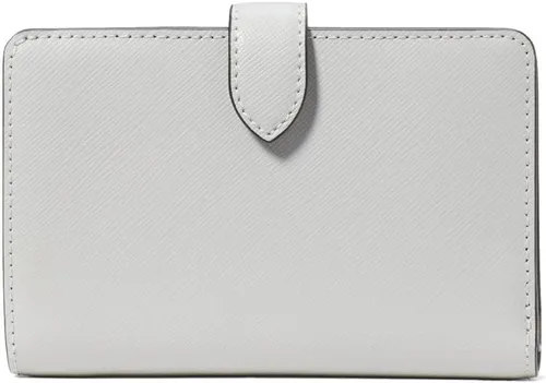 Vista 3 de Kate Spade - Cartera plegable para mujer, tamaño mediano, compacta, Gris Platino, Billetera plegable