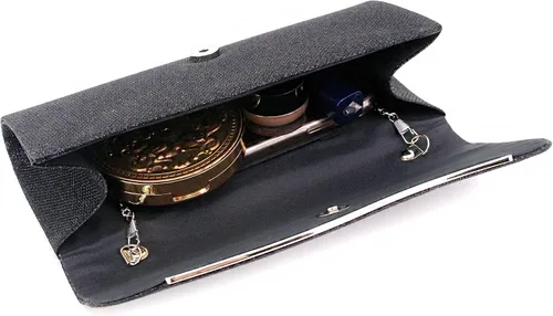 Vista 6 de Naimo - Deslumbrante bolsa pequeña de solapa, con cadena desmontable para eventos nocturnos.