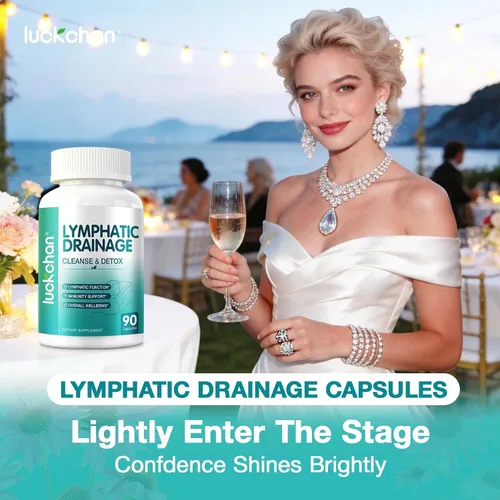 Vista 5 de Suplementos de drenaje linfático, suplemento herbario natural para la salud inmunológica y equilibrio de líquidos, con equinácea, diente de león, 90