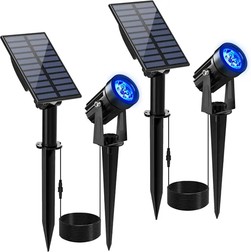 Vista 11 de Luces solares para exterior, focos de paisaje IP65 impermeables con cable de 3m, luces de pared para exterior con encendido y apagado automático