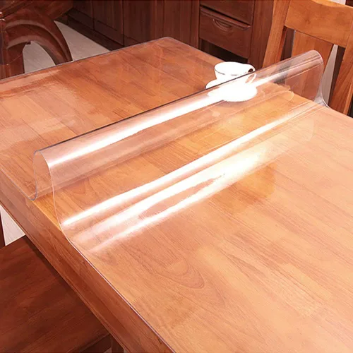 Vista 2 de Protector cuadrado de vinilo transparente para mesa de mesita de noche, protector de mesa de PVC, plástico, mantel de mesa, tapete de escritorio