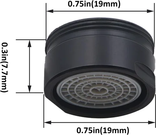 Vista 2 de Paquete de 4 aireadores de grifo de 1.5 GPM, (0.945 in) de 15/16 pulgadas de rosca macho para fregadero, aireador de grifo de ahorro de agua de Negro