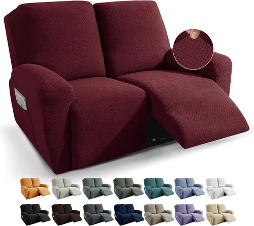 Vista 38 de JIVINER Fundas de sofá reclinable de 8 piezas, fundas elásticas de jacquard para sofá reclinable, fundas para sala de estar, protector suave de 3
