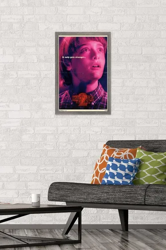 Vista 2 de Netflix Stranger Things: Season 2 - Póster de pared de Will Wall, 22.4 pulgadas de largo x 14.7 pulgadas, versión enmarcada de madera de granero