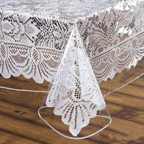 Vista 6 de Efavormart - Mantel de vinilo cuadrado transparente de 54 x 54 pulgadas, respetuoso con el medio ambiente, impermeable, para mesas de cocina
