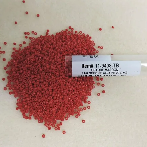 Vista 6 de Granate Red Opaque Miyuki - Cuentas de cristal redondas japonesas de rocailles 11/0, tubo de aproximadamente 0.85 oz y 5 pulgadas