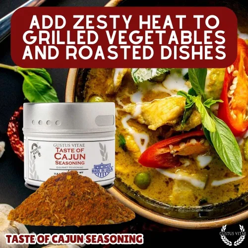Vista 5 de Taste of Cajun - Condimento artesanal - Sin OMG - Mezcla de especias gourmet - Lata magnética - Hecho a mano en pequeños lotes - Embalado a mano