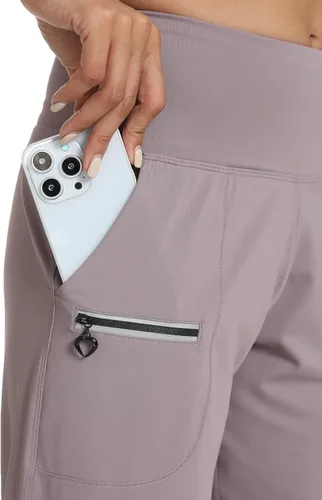 Vista 8 de Kcutteyg - Pantalones deportivos con bolsillos para mujer, diseño suave, ligero y de secado rápido, para entrenamiento, gimnasia, yoga y correr