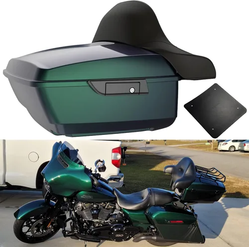 Vista 74 de Moto Onfire King Tour - Maletero con almohadilla de respaldo para Harley Touring 1997+ (Barracuda Silver)